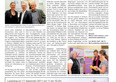 Der abgebildete Presseartikel berichtet über den erfolgreichen Tag der offenen Tür im Patienten-Informations-Zentrum des Klinikums Bielefeld
